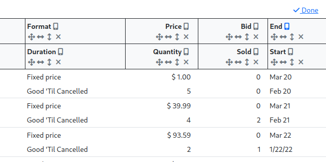 Screenshot - Customizable list fields