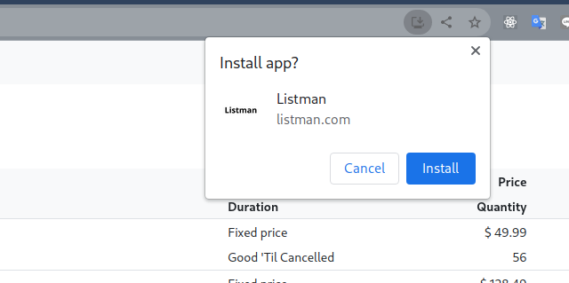 Screenshots - Installable app